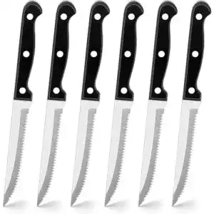 Joyfair Steakmesser Set mit 6 gezackten Edelstahlmessern