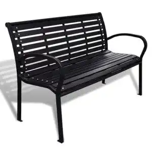 Gartenbank vidaXL 3-Sitzer 125 cm aus WPC und Stahl