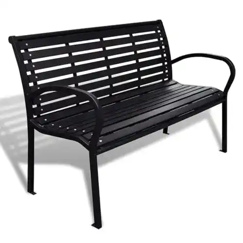 Gartenbank vidaXL 3-Sitzer 125 cm aus WPC und Stahl