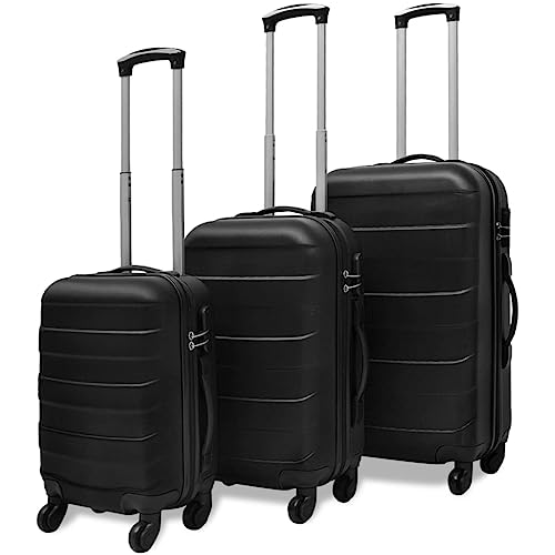3-teiliges Kofferset vidaXL in Schwarz Reisekoffer für Reisen