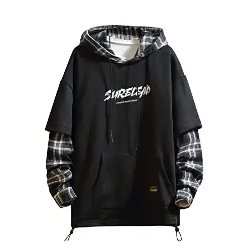 Hoodie Herren Gurunvani Japan Style Patchwork