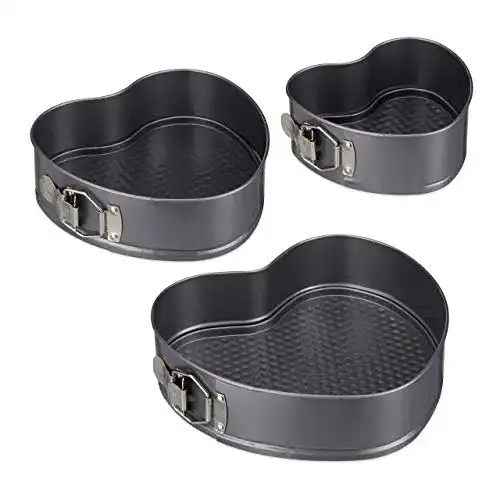 Backform Relaxdays Herz 3er Set für Kuchen und Torten