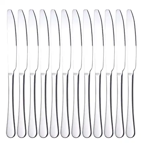 Tafelmesser Qucher 9 Zoll (23,2 cm) 12 Stück Edelstahl Steakmesser