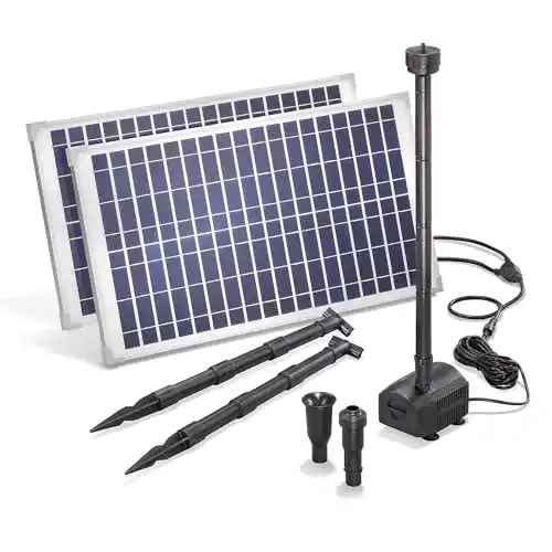 Solar Teichpumpe mit 50 Watt Solarmodul von Esotec