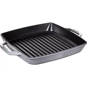 Gusseisen Grillpfanne mit zwei Griffen von Staub, 28 cm, graphitgrau