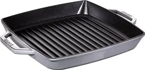 Gusseisen Grillpfanne mit zwei Griffen von Staub, 28 cm, graphitgrau