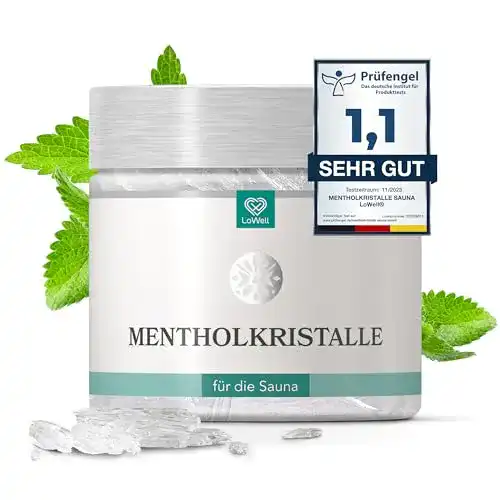 Mentholkristalle LoWell 100g – Sauna Aufgussmittel aus 100% reiner Minze