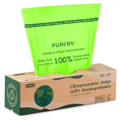 Kompostierbare Müllbeutel PureNV 60 Stück für Biomüll