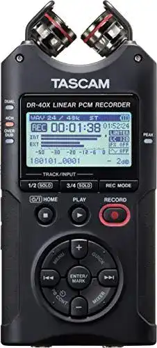 Handy Recorder Tascam DR-40X tragbarer Vierspur-Audiorecorder