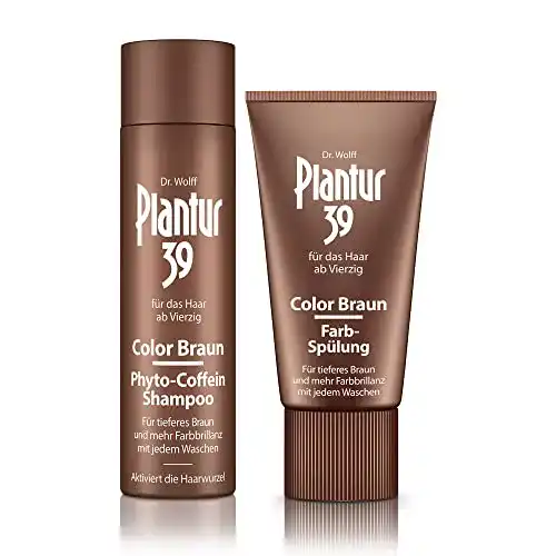 Shampoo und Spülung gegen graue Haare Plantur 39 Color Braun