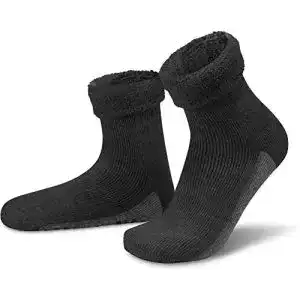 Alpaka Wollsocken normani mit rutschfester Sohle in Anthrazit