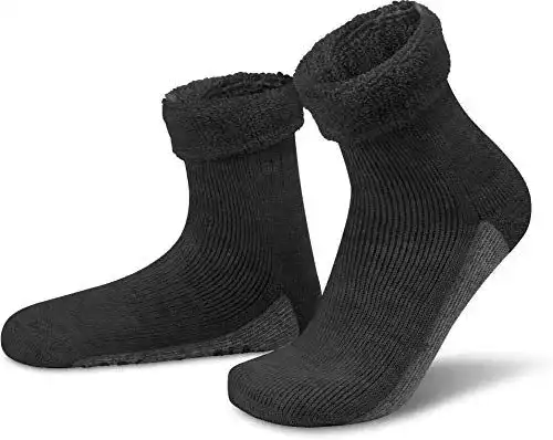 Alpaka Wollsocken normani mit rutschfester Sohle in Anthrazit
