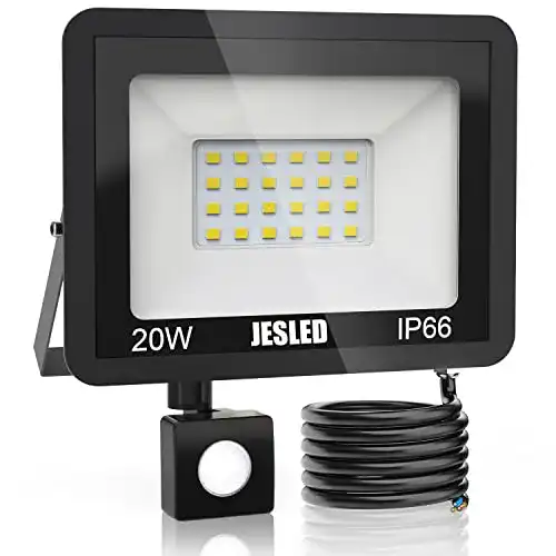 LED-Strahler mit Bewegungsmelder von JESLED für Außenbereiche