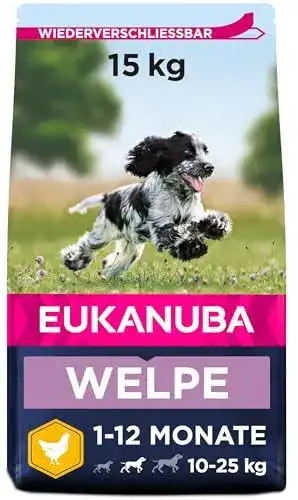 Eukanuba Welpenfutter mit frischem Huhn für mittelgroße Rassen