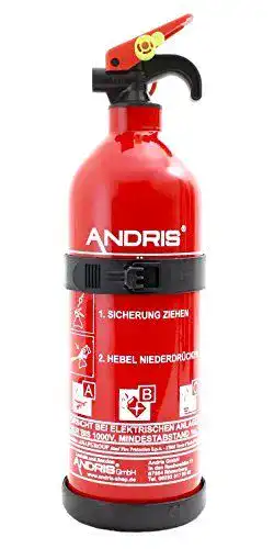 Andris Feuerlöscher 1kg ABC Pulver für Auto und Boot