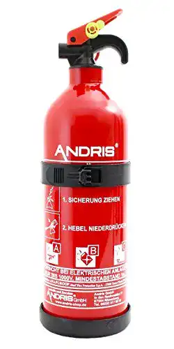 Andris Feuerlöscher 1kg ABC Pulver für Auto und Boot