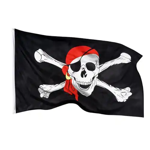 Piratenflagge Aricona mit Totenkopfdesign und Messing-Ösen