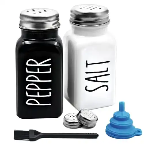 Salz- und Pfefferstreuer Set aus Vintage Glas im Bauernhausstil