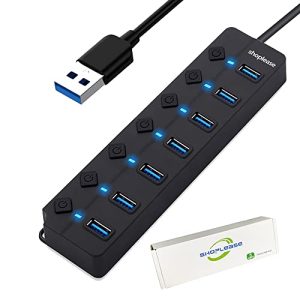 USB-Hub mit 7 Anschlüssen und individuellen Schaltern