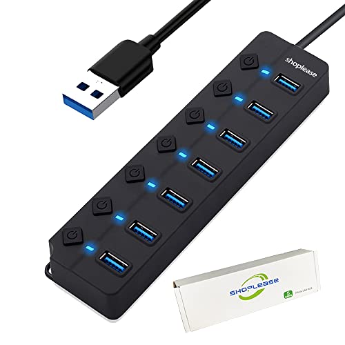 USB-Hub mit 7 Anschlüssen und individuellen Schaltern