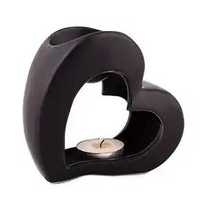 Duftlampe Pajoma Heart in Schwarz, 13 cm hoch, Herz-Design