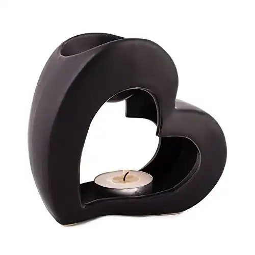 Duftlampe Pajoma Heart in Schwarz, 13 cm hoch, Herz-Design
