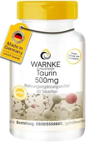 Taurin 500mg von Warnke Vitalstoffe, 60 Tabletten, hochdosiert