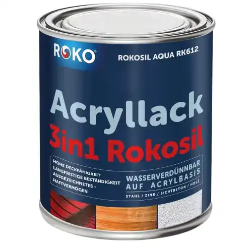 Buntlack Roko Acryl-SIL, 0,7 Kg in Weiß, Seidenmatt, Wetterfest