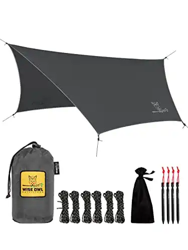 Wise Owl Outfitters Camping Tarp – Wasserdichte Regenfliegenplane