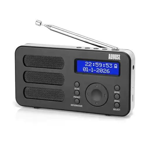 Tragbares Digitalradio August MB225 mit DAB+/DAB/FM und RDS