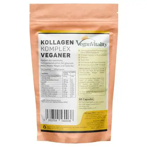 Kollagen Vegan Vitality 60 Kapseln – Vegane Kollagen-Pulver