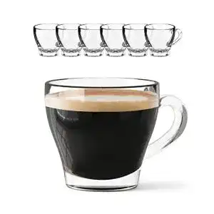 Espresso-Tassen Sahm Cappuccino Gläser mit Henkel Set (6 Stück)