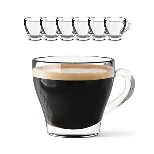 Espresso-Tassen Sahm Cappuccino Gläser mit Henkel Set (6 Stück)