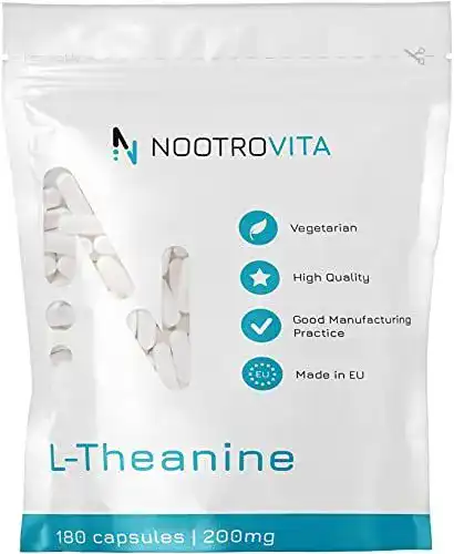 L-Theanin Nootrovita 200mg 180 Kapseln für Stressabbau und Konzentration