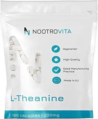 L-Theanin Nootrovita 200mg 180 Kapseln für Stressabbau und Konzentration