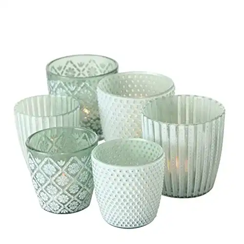 Kerzenglas Boltze 6er Set Windlicht Patty in Grün, Höhe 7-9 cm