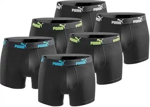 Puma Herren Boxershorts 6er Pack in Schwarz – Basic Unterwäsche