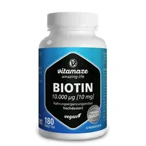 Vitamaze Biotin 10000 mcg – Hochdosierte Vitamin-B7 Tabletten