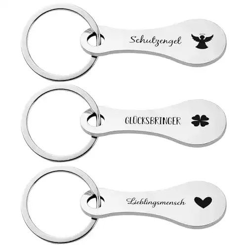 Einkaufswagenlöser Boomtop 3 Schlüsselanhänger abziehbar aus Metall