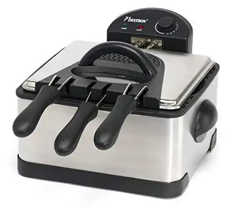 Bestron XL Kaltzonen-Fritteuse mit 3 Frittierkörben und 4 Liter Öl