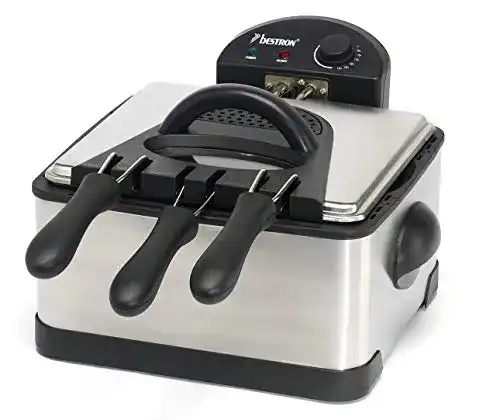 Bestron XL Kaltzonen-Fritteuse mit 3 Frittierkörben und 4 Liter Öl
