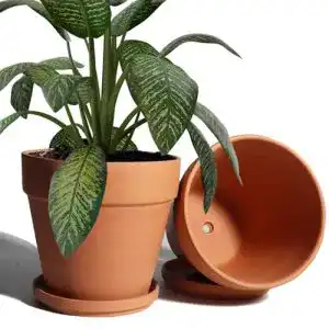 Tontöpfe Vensovo 20 cm mit Untersetzer – 2 Stück für Pflanzen