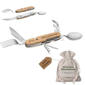 Camping Besteck Set Gipfelgaudi All-in-One für Outdoor-Aktivitäten
