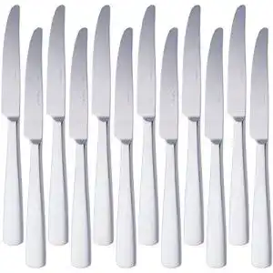 Tafelmesser Amazon Basics Edelstahl 12er-Pack mit eckigem Rand