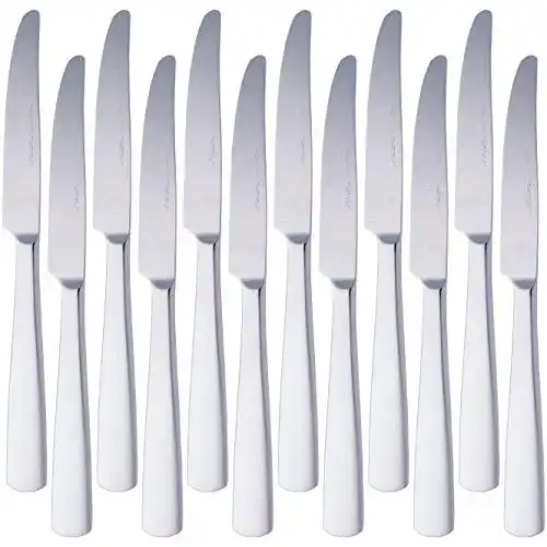 Tafelmesser Amazon Basics Edelstahl 12er-Pack mit eckigem Rand