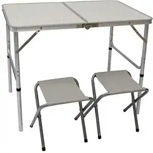 Campingtisch-Set Amanka Alu mit 2 Stühlen 90×60 cm