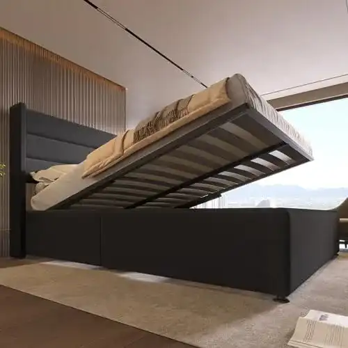 Kayan Stauraumbett 160×200 cm mit hydraulischem Lattenrost