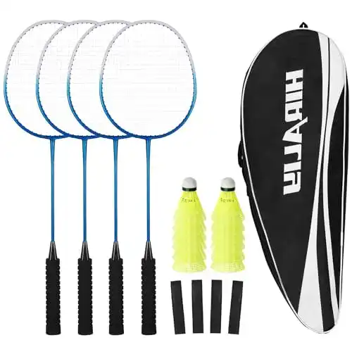 Badmintonschläger Set von HIRALIY mit 4 Schlägern und Zubehör