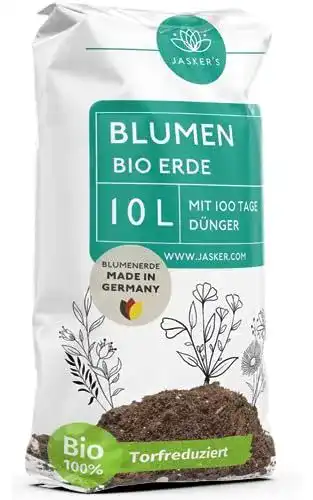 Blumenerde Jasker’s Bio 10 L mit Dünger für Pflanzen