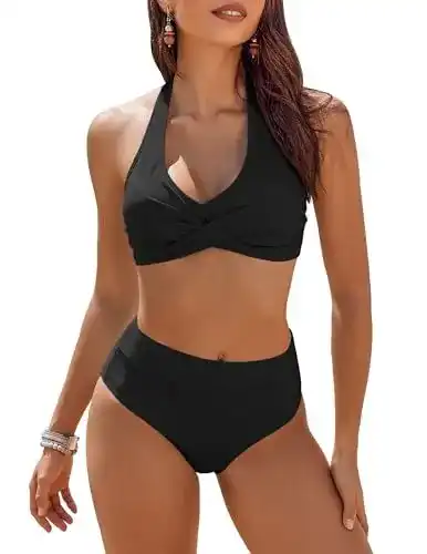 Badeanzug Damen Ai’mage Bikini Set Triangel Badeanzug Schwarz